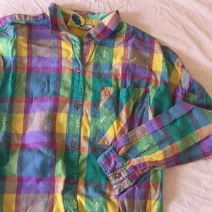 Vintage Oversized Plaid Shirt // grunge overshirt